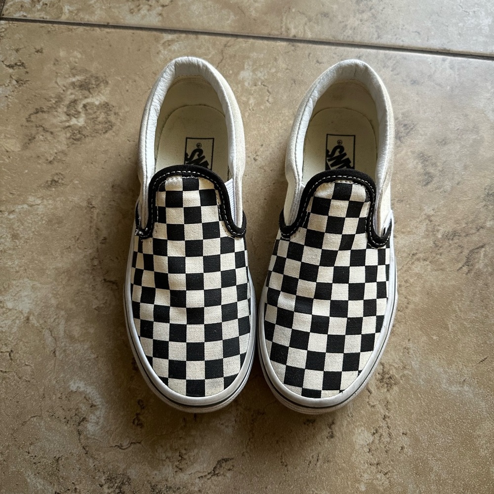 VANS Kids checkered shoes size 1Y